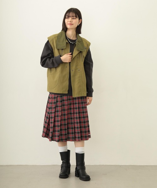 MILKFED.(ミルクフェド)の「PLEATED PLAID SKIRT(スカート・レディース・ブラック/レッド/ネイビー・ONE SIZE)」の10枚目の写真
