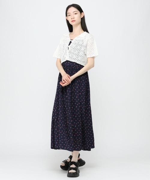 3.3 Field Trip （3.3フィールドトリップ）の「3.3 Field Trip／クロシェデザインカーディガン（カーディガン/ボレロ・レディース・ホワイト/ブラック・FREE）」の4枚目の写真