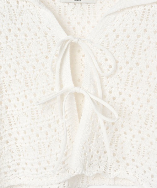 3.3 Field Trip （3.3フィールドトリップ）の「3.3 Field Trip／クロシェデザインカーディガン（カーディガン/ボレロ・レディース・ホワイト/ブラック・FREE）」の21枚目の写真