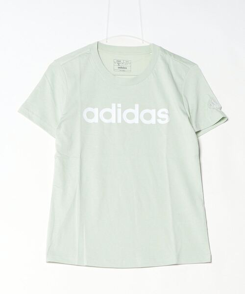 adidas(アディダス)の「アディダス adidas ラウンジウェア エッセンシャルズ スリム ロゴ 半袖Tシャツ(Tシャツ/カットソー・レディース・グリーン/ピンク/オフホワイト・S/M/L/XL)」の2枚目の写真