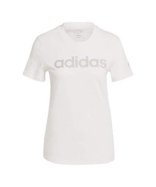 adidas(アディダス)の「アディダス adidas ラウンジウェア エッセンシャルズ スリム ロゴ 半袖Tシャツ(Tシャツ/カットソー・レディース・グリーン/ピンク/オフホワイト・S/M/L/XL)」の6枚目の写真