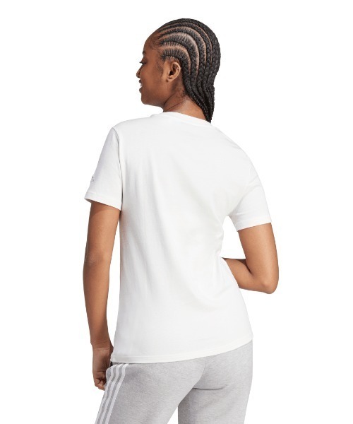 adidas(アディダス)の「アディダス adidas ラウンジウェア エッセンシャルズ スリム ロゴ 半袖Tシャツ(Tシャツ/カットソー・レディース・グリーン/ピンク/オフホワイト・S/M/L/XL)」の9枚目の写真