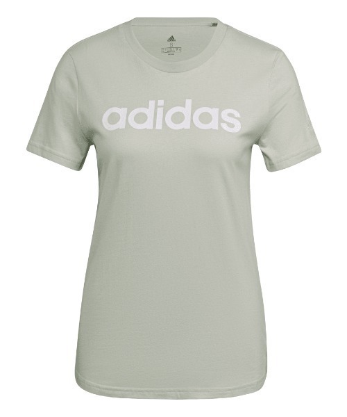 adidas(アディダス)の「アディダス adidas ラウンジウェア エッセンシャルズ スリム ロゴ 半袖Tシャツ(Tシャツ/カットソー・レディース・グリーン/ピンク/オフホワイト・S/M/L/XL)」の5枚目の写真