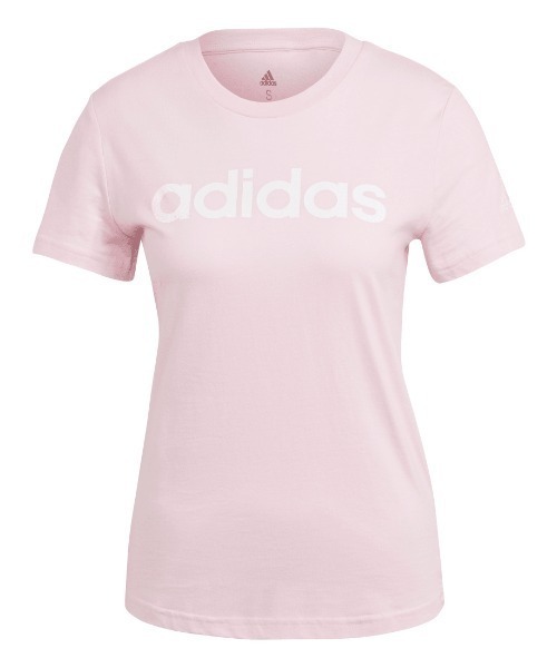 adidas(アディダス)の「アディダス adidas ラウンジウェア エッセンシャルズ スリム ロゴ 半袖Tシャツ(Tシャツ/カットソー・レディース・グリーン/ピンク/オフホワイト・S/M/L/XL)」の4枚目の写真