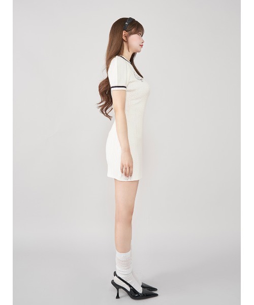 ダーリッチ Darich エンブレムケーブルニットミニワンピース