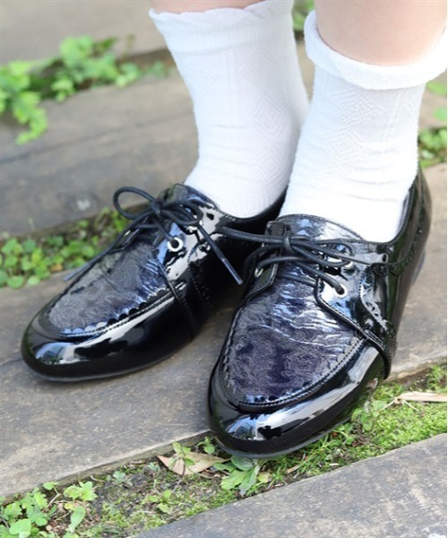 axes femme（アクシーズファム）の「ジャガード切替レインシューズ（パンプス・レディース・ブラウン/ブラック・MEDIUM/LARGE）」の2枚目の写真