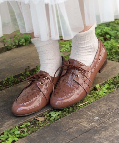 axes femme（アクシーズファム）の「ジャガード切替レインシューズ（パンプス・レディース・ブラウン/ブラック・MEDIUM/LARGE）」の3枚目の写真