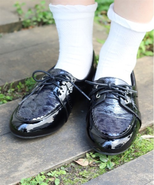 axes femme（アクシーズファム）の「ジャガード切替レインシューズ（パンプス・レディース・ブラウン/ブラック・MEDIUM/LARGE）」の4枚目の写真