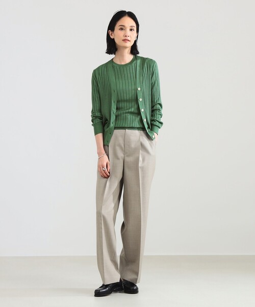 別注】SLOANE / 18ゲージ シルクリブ Vネック カーディガン