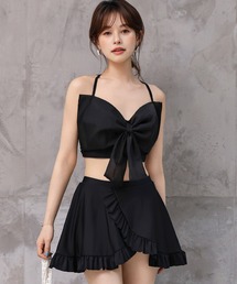 TeddyShop | レディース水着 大きなリボンのホルターネックフリルビキニ 上下2点セット(水着)