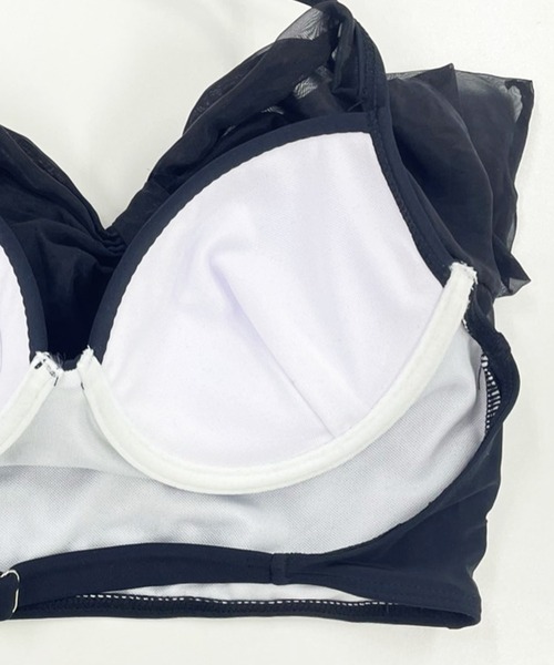 TeddyShop（テディショップ）の「レディース水着 大きなリボンのホルターネックフリルビキニ 上下2点セット（水着・レディース・ブラック・S/M/L）」の12枚目の写真