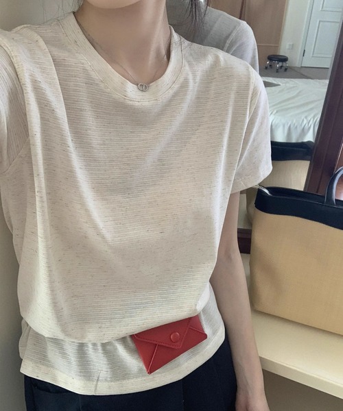 BANICO（バニコ）の「ミニパターンベーシックTシャツ (SS)（Tシャツ/カットソー・レディース・ネイビー/ブルー/ライトベージュ・LARGE/MEDIUM）」の2枚目の写真