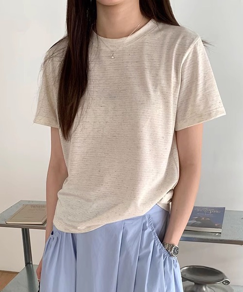 BANICO（バニコ）の「ミニパターンベーシックTシャツ (SS)（Tシャツ/カットソー・レディース・ネイビー/ブルー/ライトベージュ・LARGE/MEDIUM）」の14枚目の写真