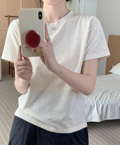 BANICO（バニコ）の「ミニパターンベーシックTシャツ (SS)（Tシャツ/カットソー・レディース・ネイビー/ブルー/ライトベージュ・LARGE/MEDIUM）」の16枚目の写真