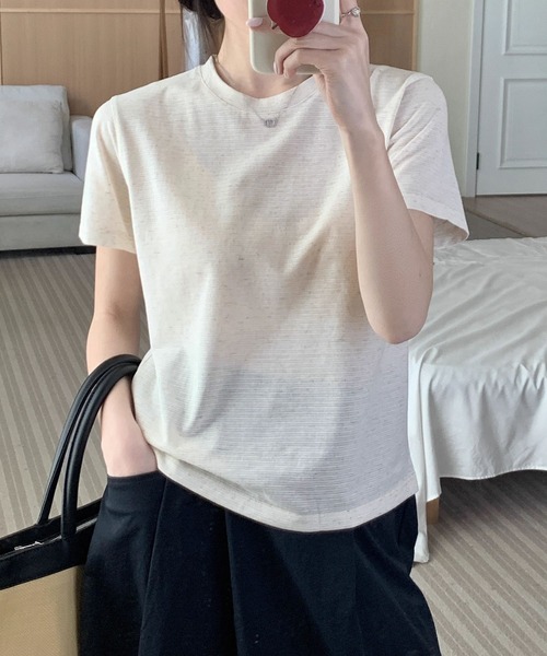 BANICO（バニコ）の「ミニパターンベーシックTシャツ (SS)（Tシャツ/カットソー・レディース・ネイビー/ブルー/ライトベージュ・LARGE/MEDIUM）」の15枚目の写真