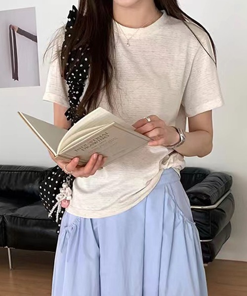 BANICO（バニコ）の「ミニパターンベーシックTシャツ (SS)（Tシャツ/カットソー・レディース・ネイビー/ブルー/ライトベージュ・LARGE/MEDIUM）」の13枚目の写真