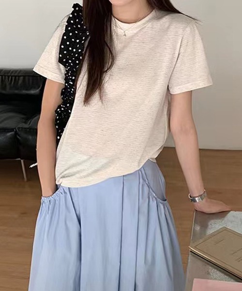BANICO（バニコ）の「ミニパターンベーシックTシャツ (SS)（Tシャツ/カットソー・レディース・ネイビー/ブルー/ライトベージュ・LARGE/MEDIUM）」の12枚目の写真
