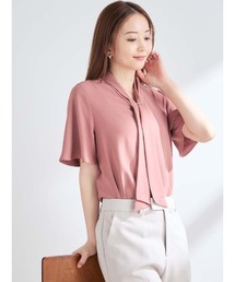 ピンクベージュ」に該当するシャツ/ブラウス（ボウタイ襟
