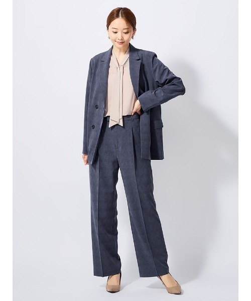 Perfect Suit FActory（パーフェクトスーツファクトリー）の「【接触冷感/ウォッシャブル】ボウタイデシンブラウス　オフホワイト/ピンク/ベージュ/サックス（シャツ/ブラウス・レディース・ピンク系その他/オフホワイト/サックスブルー・M/L/S）」の19枚目の写真