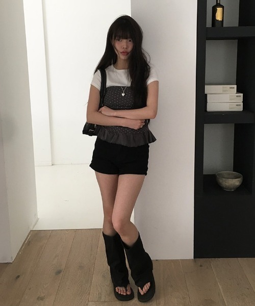 ★Coast フローラルフリルトリム カットアウト 魅惑的マキシ★ Charme par Eclat】裾フリルタンクトップ