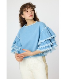 RODEO CROWNS - ロデオ  ボリュームフリル シャツ❗️ホワイトS❣️再入荷 RODEO CROWNS WIDE BOWL｜カスタムリメイクフリルアームトップス