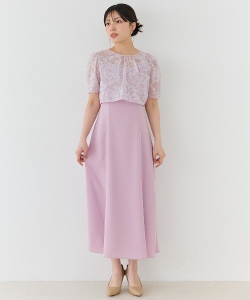 AND COUTURE(アンドクチュール)の「2WAYレースケープドレス(ドレス・レディース・ラベンダー/アイボリー/ブラック・FREE)」の15枚目の写真