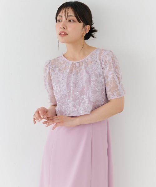AND COUTURE(アンドクチュール)の「2WAYレースケープドレス(ドレス・レディース・ラベンダー/アイボリー/ブラック・FREE)」の20枚目の写真