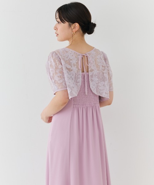 AND COUTURE(アンドクチュール)の「2WAYレースケープドレス(ドレス・レディース・ラベンダー/アイボリー/ブラック・FREE)」の21枚目の写真