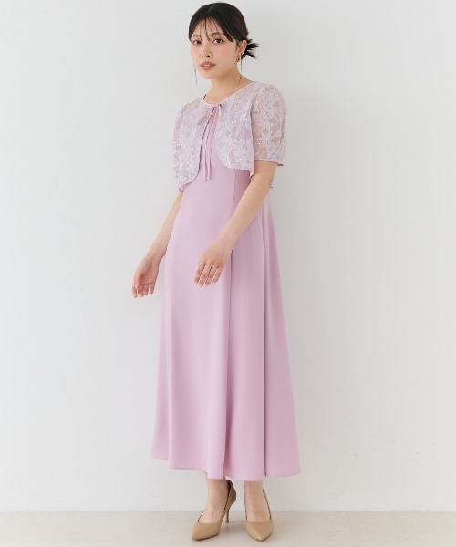 AND COUTURE(アンドクチュール)の「2WAYレースケープドレス(ドレス・レディース・ラベンダー/アイボリー/ブラック・FREE)」の18枚目の写真