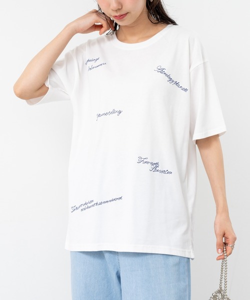 refinedworks(リファインドワークス)の「【refinedworks】ゆるっと可愛い ロゴ刺繍Tシャツ(Tシャツ/カットソー・レディース・ホワイト/チャコールグレー・FREE)」の8枚目の写真