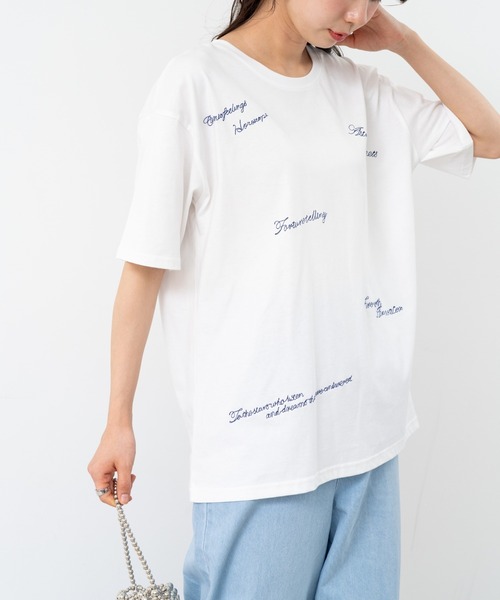refinedworks(リファインドワークス)の「【refinedworks】ゆるっと可愛い ロゴ刺繍Tシャツ(Tシャツ/カットソー・レディース・ホワイト/チャコールグレー・FREE)」の10枚目の写真