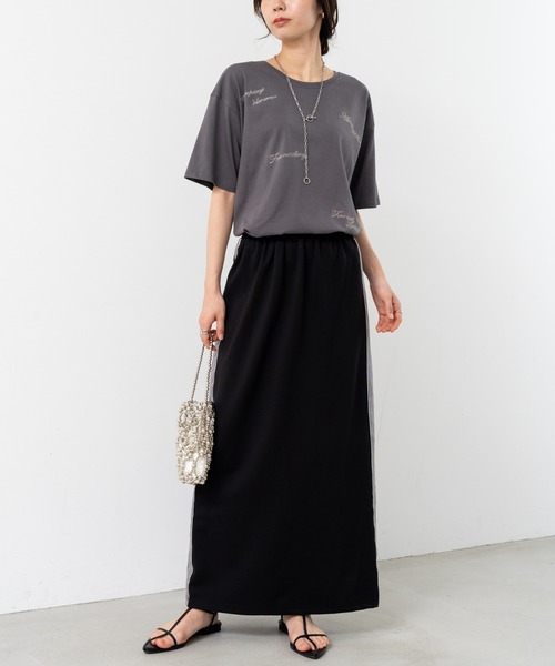 refinedworks(リファインドワークス)の「【refinedworks】ゆるっと可愛い ロゴ刺繍Tシャツ(Tシャツ/カットソー・レディース・ホワイト/チャコールグレー・FREE)」の13枚目の写真