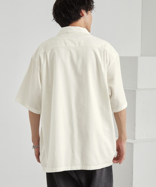 KANGOL(カンゴール)の「KANGOL/カンゴール 別注 ワンポイント刺繍 オープンカラー半袖シャツ(シャツ/ブラウス・メンズ・ネイビー/オフホワイト/サックスブルー/ライトベージュ/チャコール/ブラック・S/L/M)」の13枚目の写真