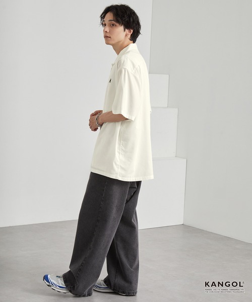 KANGOL(カンゴール)の「KANGOL/カンゴール 別注 ワンポイント刺繍 オープンカラー半袖シャツ(シャツ/ブラウス・メンズ・ネイビー/オフホワイト/サックスブルー/ライトベージュ/チャコール/ブラック・S/L/M)」の15枚目の写真