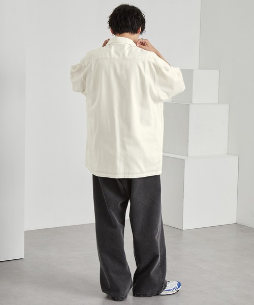 KANGOL(カンゴール)の「KANGOL/カンゴール 別注 ワンポイント刺繍 オープンカラー半袖シャツ(シャツ/ブラウス・メンズ・ネイビー/オフホワイト/サックスブルー/ライトベージュ/チャコール/ブラック・S/L/M)」の16枚目の写真