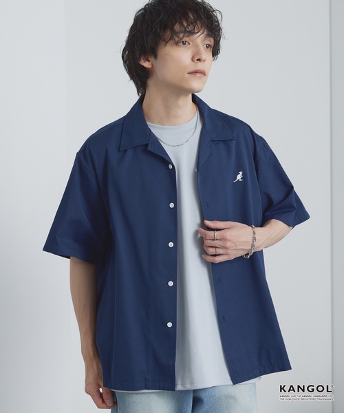 KANGOL/カンゴール 別注 ワンポイント刺繍 オープンカラー半袖シャツ