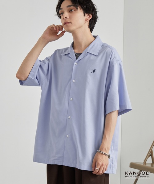 KANGOL(カンゴール)の「KANGOL/カンゴール 別注 ワンポイント刺繍 オープンカラー半袖シャツ(シャツ/ブラウス・メンズ・ネイビー/オフホワイト/サックスブルー/ライトベージュ/チャコール/ブラック・S/L/M)」の20枚目の写真