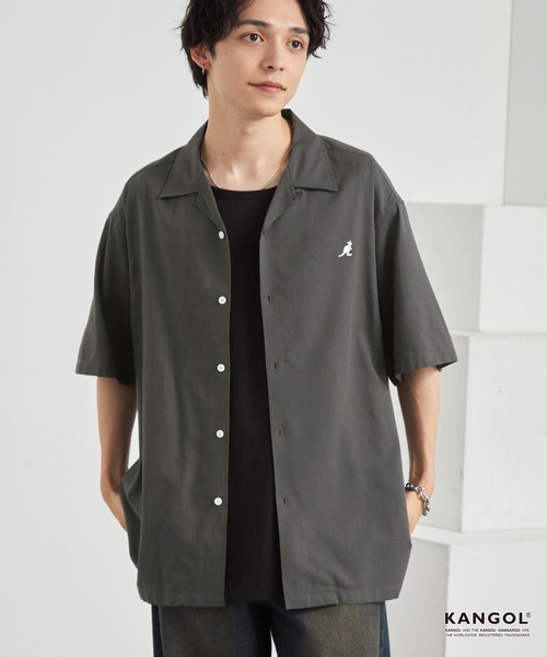 KANGOL/カンゴール 別注 ワンポイント刺繍 オープンカラー半袖