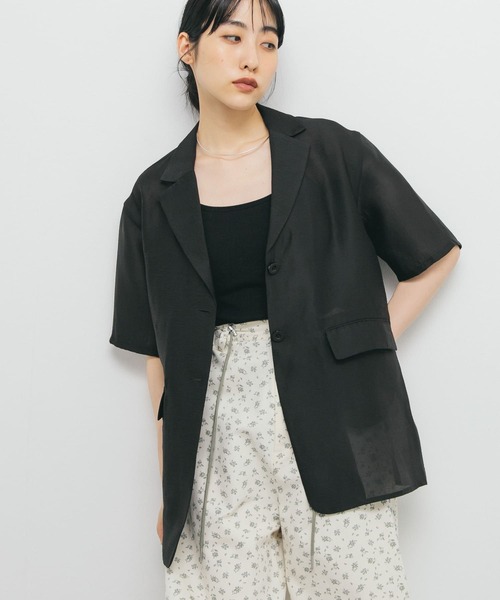 セール】ハーフスリーブシアージャケット（テーラードジャケット