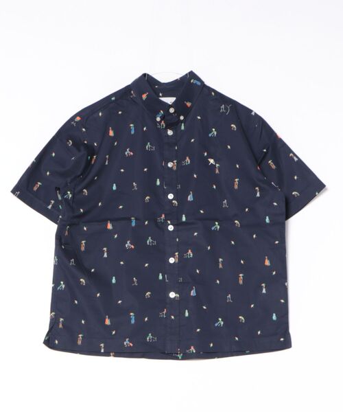 Arnold Palmer（アーノルドパーマー）の「アート総柄 半袖 シェア シャツ（シャツ/ブラウス・レディース・ネイビー/ベージュ/ホワイト・LL/L/M/XS/S）」の5枚目の写真