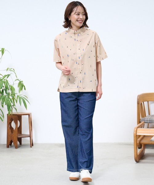 Arnold Palmer（アーノルドパーマー）の「アート総柄 半袖 シェア シャツ（シャツ/ブラウス・レディース・ネイビー/ベージュ/ホワイト・LL/L/M/XS/S）」の21枚目の写真