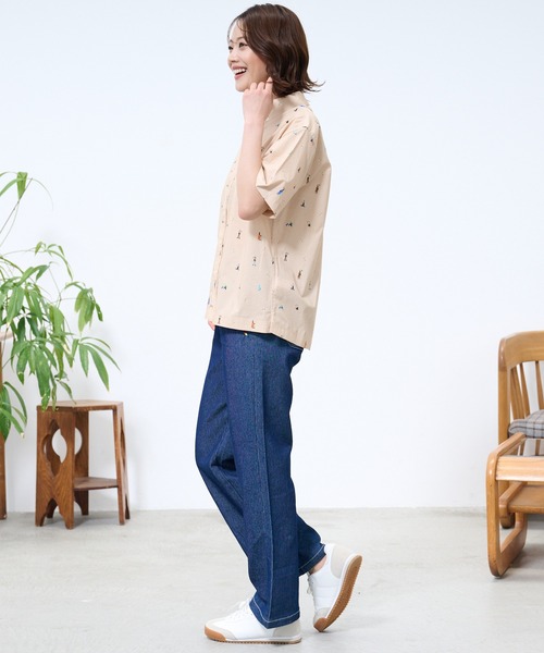 Arnold Palmer（アーノルドパーマー）の「アート総柄 半袖 シェア シャツ（シャツ/ブラウス・レディース・ネイビー/ベージュ/ホワイト・LL/L/M/XS/S）」の22枚目の写真