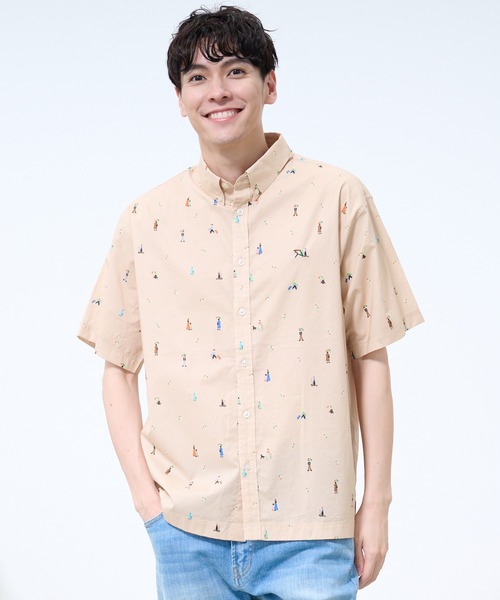 Arnold Palmer（アーノルドパーマー）の「アート総柄 半袖 シェア シャツ（シャツ/ブラウス・レディース・ネイビー/ベージュ/ホワイト・LL/L/M/XS/S）」の14枚目の写真