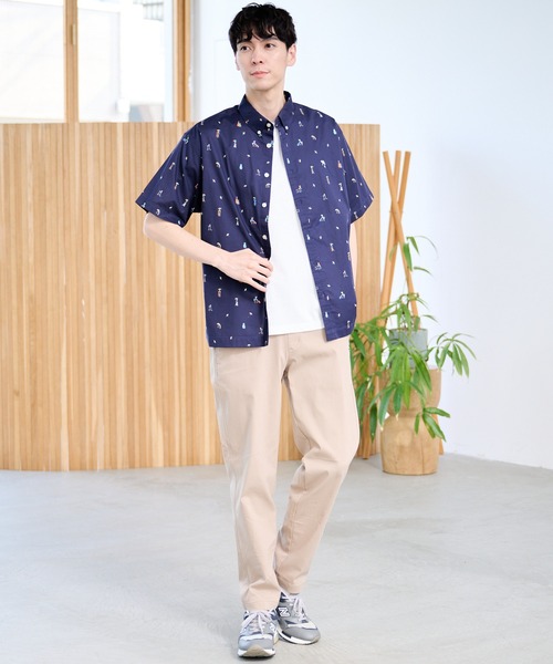 Arnold Palmer（アーノルドパーマー）の「アート総柄 半袖 シェア シャツ（シャツ/ブラウス・レディース・ネイビー/ベージュ/ホワイト・LL/L/M/XS/S）」の20枚目の写真