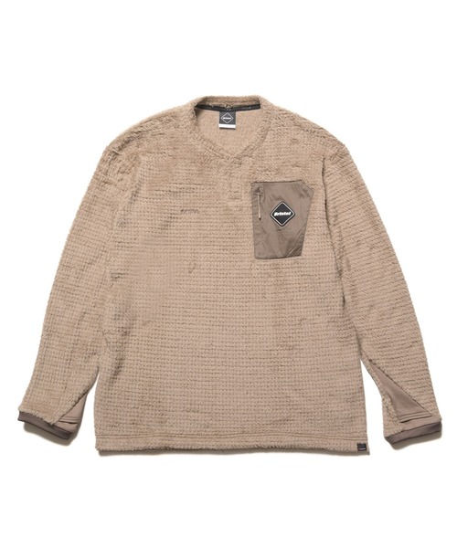 F.C.Real Bristol（エフシーレアルブリストル）の「HIGH LOFT FLEECE TOP（Tシャツ/カットソー・メンズ・ベージュ/ブラック・X-LARGE/LARGE/MEDIUM/SMALL/XX-LARGE）」の2枚目の写真