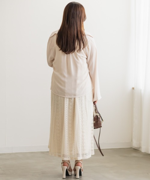 CLETTE(クレット)の「かぎ針編みノースリーブワンピース(ワンピース・レディース・アイボリー/ブラック・LL/3L/4L)」の10枚目の写真