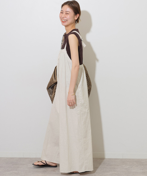 JOURNAL STANDARD relume(ジャーナルスタンダード レリューム)の「《再入荷!》【手洗い可】1枚でサマになる。 ギャザーサロペット(サロペット/オーバーオール・レディース・ネイビー/アイボリー/カーキ・FREE)」の4枚目の写真