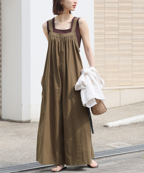 JOURNAL STANDARD relume(ジャーナルスタンダード レリューム)の「《再入荷!》【手洗い可】1枚でサマになる。 ギャザーサロペット(サロペット/オーバーオール・レディース・ネイビー/アイボリー/カーキ・FREE)」の11枚目の写真