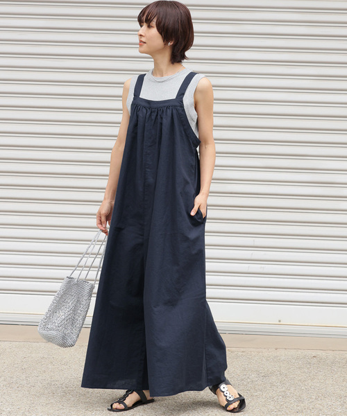 JOURNAL STANDARD relume(ジャーナルスタンダード レリューム)の「《再入荷!》【手洗い可】1枚でサマになる。 ギャザーサロペット(サロペット/オーバーオール・レディース・ネイビー/アイボリー/カーキ・FREE)」の14枚目の写真