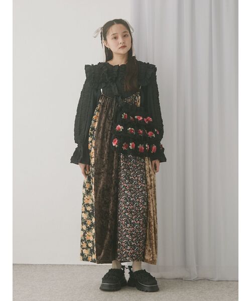 merry jenny（メリージェニー）の「フリルギャザーブラウス（シャツ/ブラウス・レディース・ブラック/オフホワイト・FREE）」の13枚目の写真